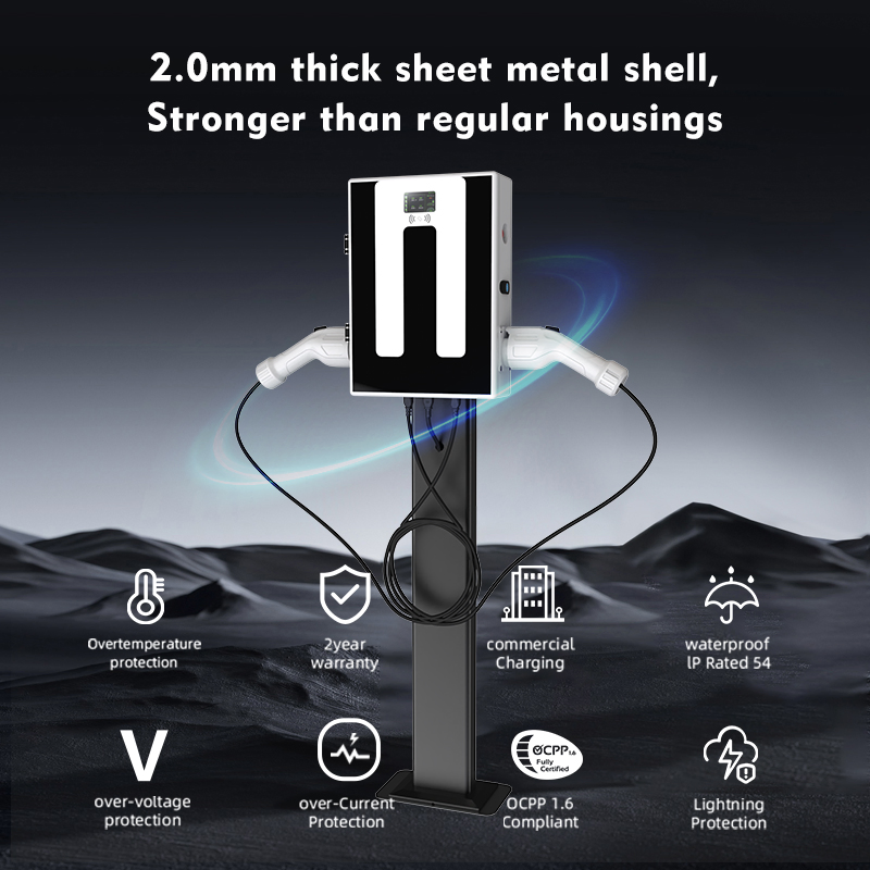Nancome Commercial 44kw Dual Gun Pedestal EV Car Charging Stations with Ocpp