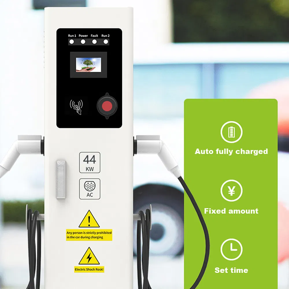 22kw 44kw High-Power AC EV Charger Type1 Type2 80A Outdoor RFID 380V 240V Single Phase 7kw Public Car Charging Station Dual Guns