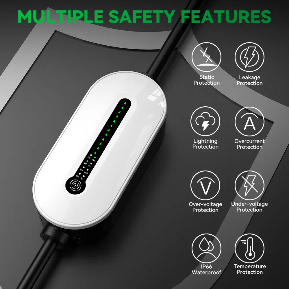 Gocean OEM ODM Type 2 WiFi16A 3.5kw Potable Electric Car Fast Charger EV Charging Station 2 Phase AC Potable EV Charger