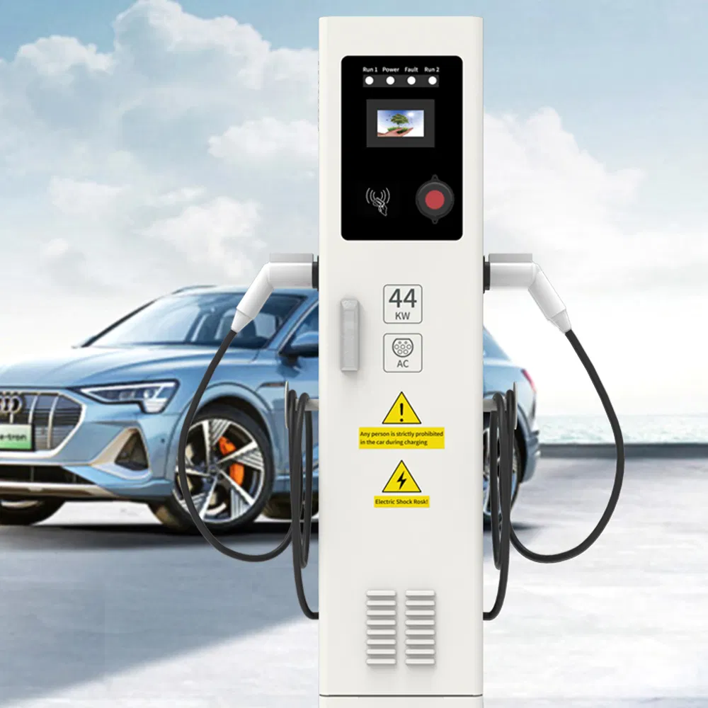 22kw 44kw High-Power AC EV Charger Type1 Type2 80A Outdoor RFID 380V 240V Single Phase 7kw Public Car Charging Station Dual Guns