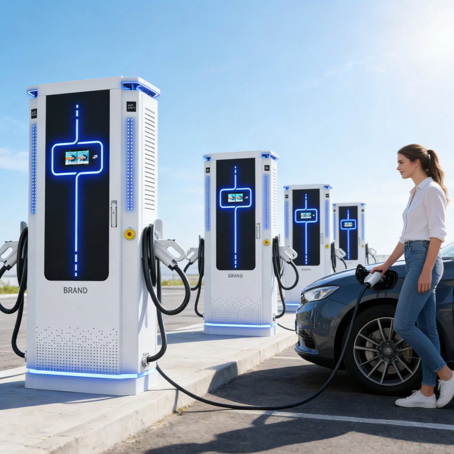 Nevi Compliant Fast UL Listed CCS1 Dual Gun DC EV Charger USA Highway Station Ocpp