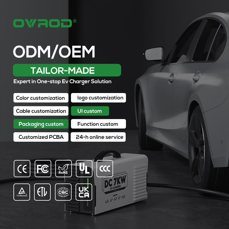 Ovrod Portable 7kw DC EV Charger for Electric Vehicle Charging