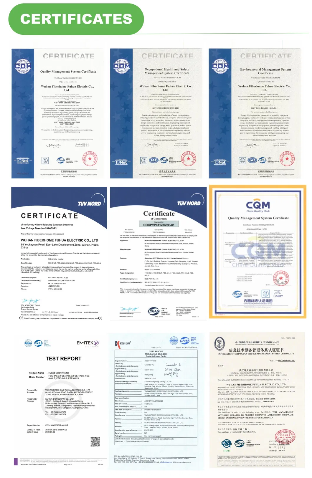 Certification Documents