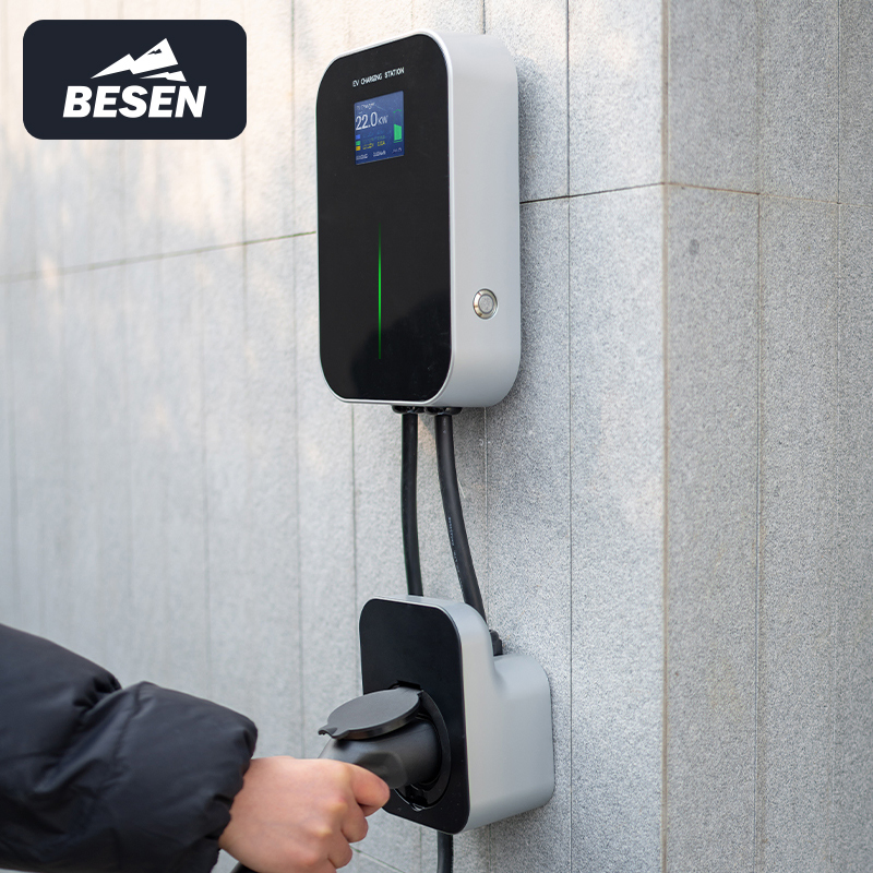 Besen Factory ODM OEM 7kw 11kw 22kw Type 2 IEC62196 Standard Electric Vehicle Fast EV Car Charger Wallbox Charging Station