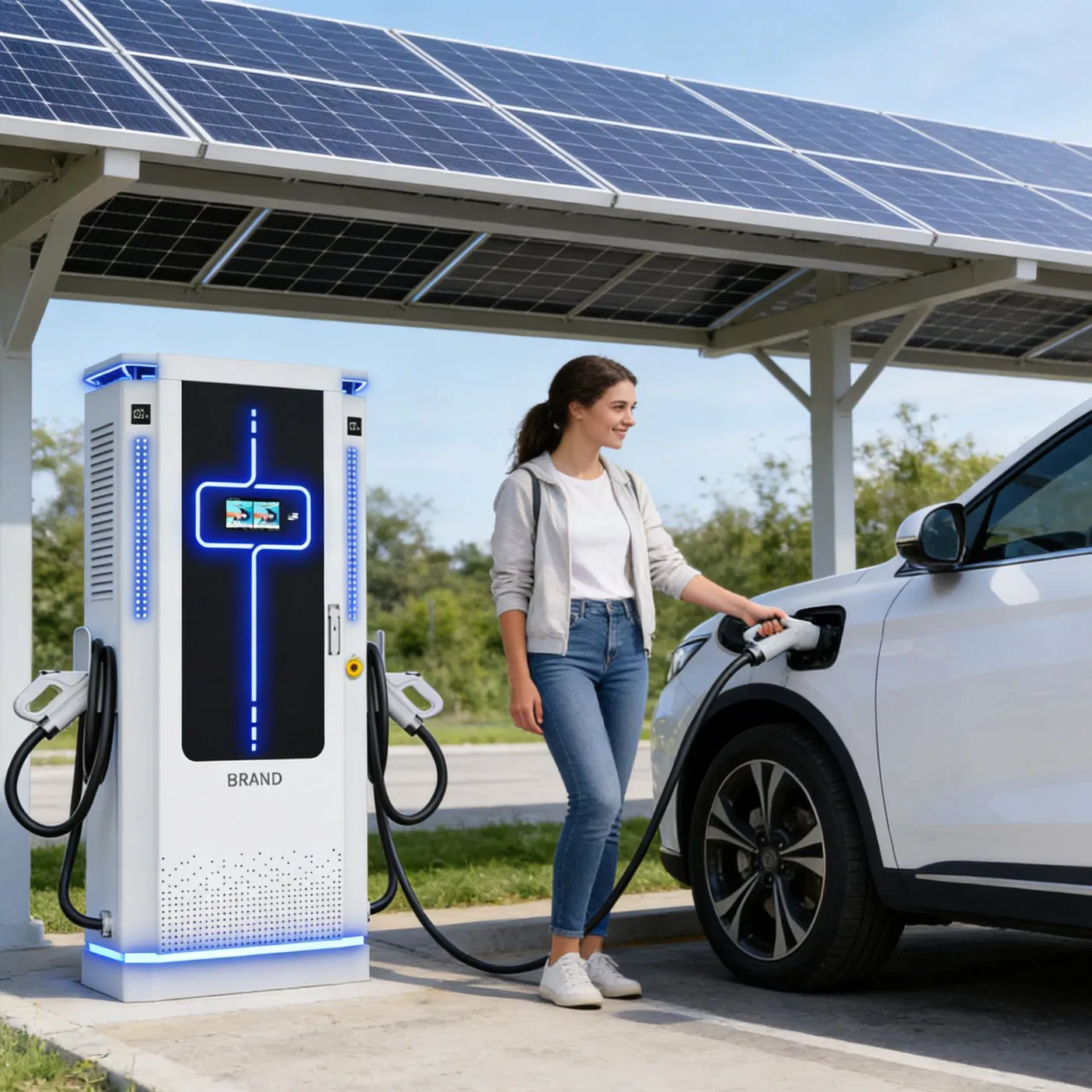Campus 60kw EV Charger Ocpp 120kw Student Eco EV Charger UL CE
