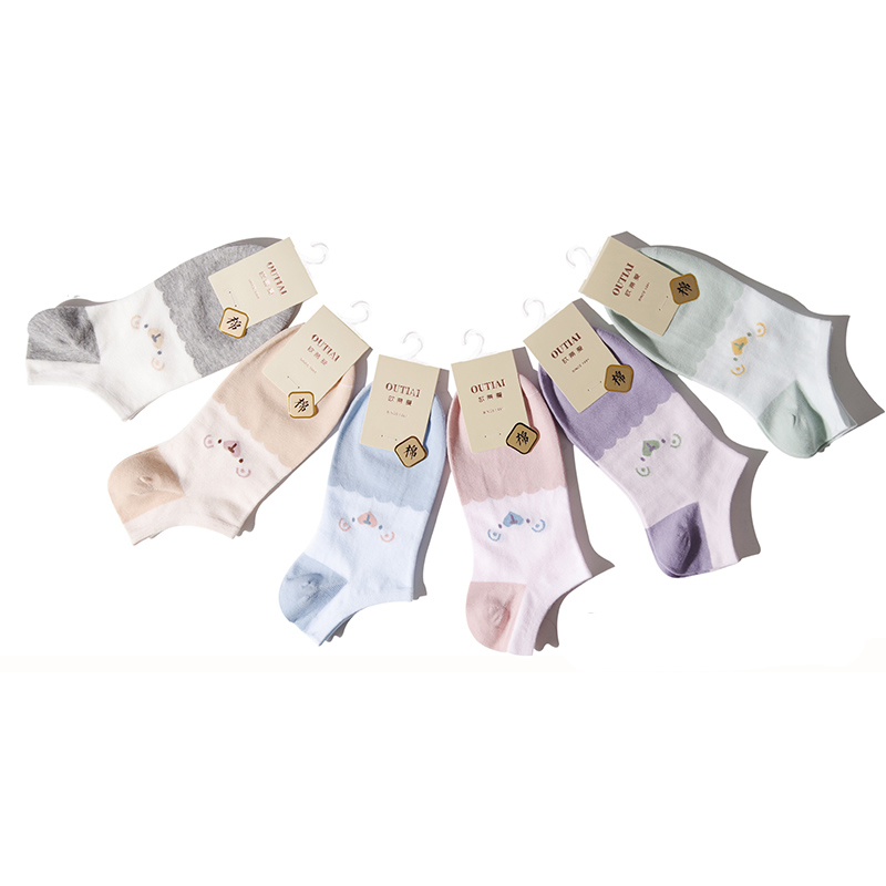 Watermelon Red High Quality Cute Striped Plaid Women Cotton Ankle Socks