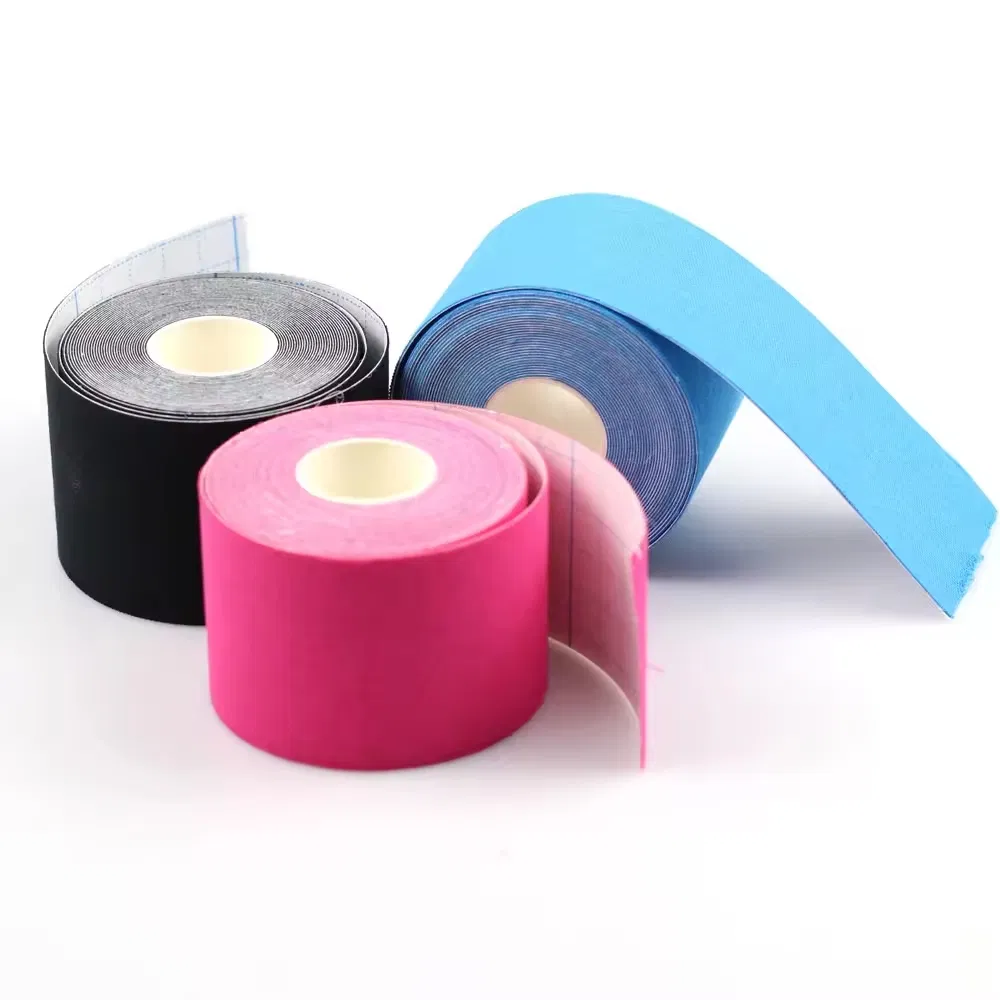High Quality Waterproof Custom Printed Pre Cut Breathable Cotton Kinesiology Tape Black