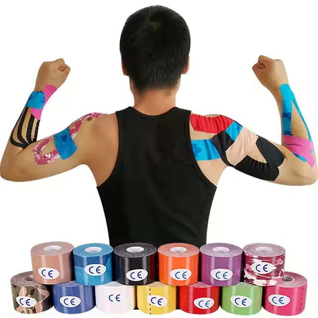 Wholesale Sweatproof Waterproof Kinesiology Tape 5cmx5m for Face and Ankles