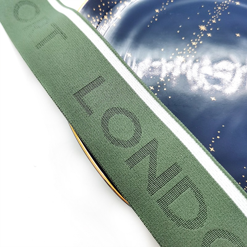 Breathable Custom High Quality Embossed Logo Nylon Latex Elastic Tape for Sports Bra