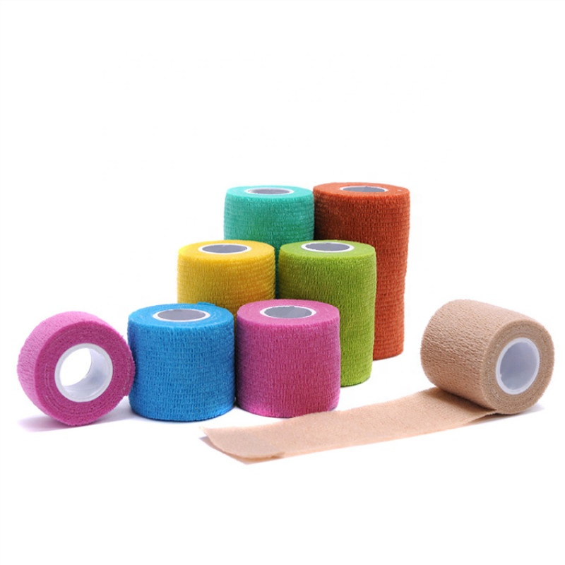 Medical Multicolor Non-Woven Latex Free Cohesive First Aid Crepe Bandage