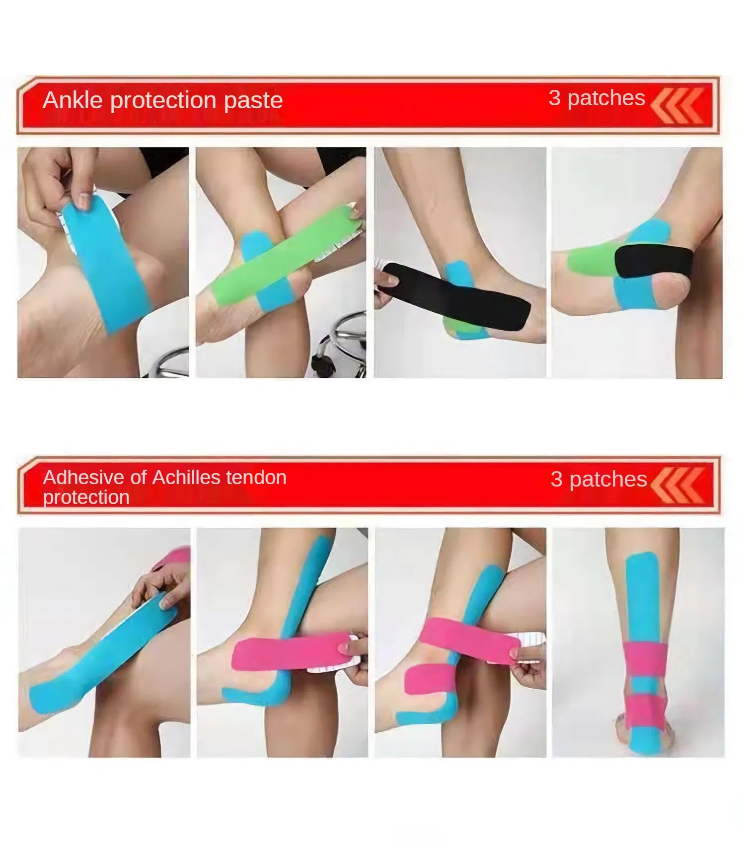 Athletic Muscle Sports Protection Kinesiology Therapeutic Kt Tape Quality Non Latex Safe Kinesiology Pre Cut K Tape Precut Strips