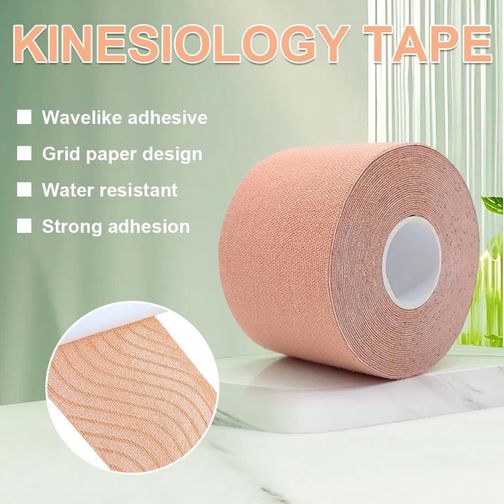 5cm*5m Custom Kinesiology Tape Water Resistant 95% Cotton 5% Spandex Athletic Sports Muscle Tape OEM Bulk Roll Kinesiotape
