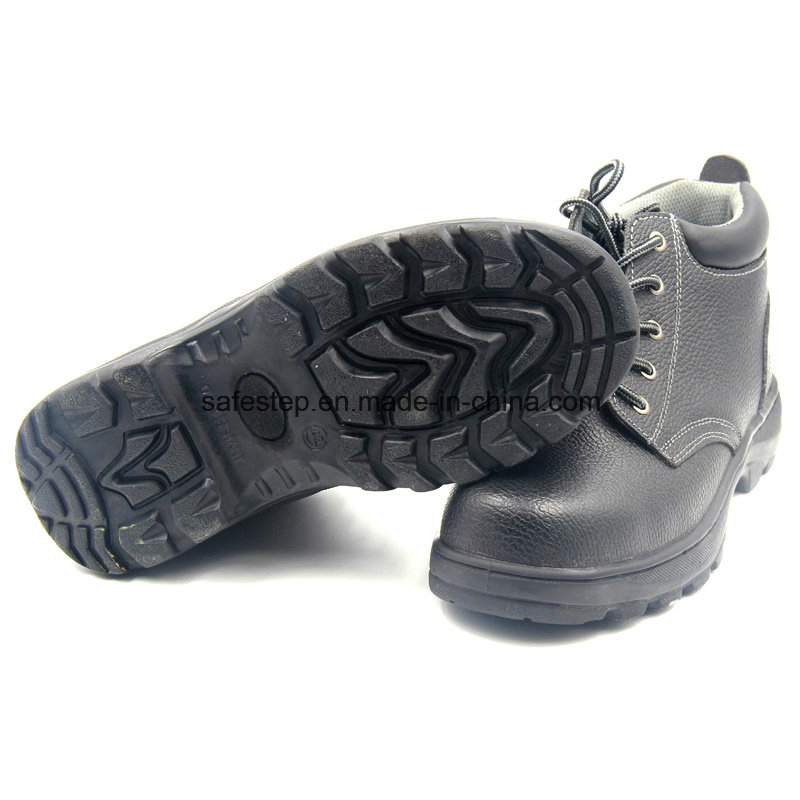 Ankle Black Genuine Leather Antistatic Oil Resistant Steel Toe Cap Working Men′ S Industrial Safety Boots Manufactures for Construction