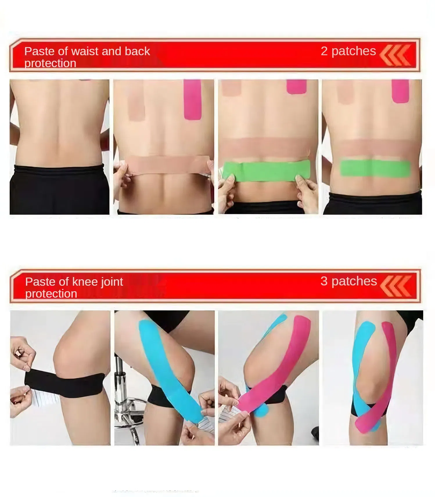 Athletic Muscle Sports Protection Kinesiology Therapeutic Kt Tape Quality Non Latex Safe Kinesiology Pre Cut K Tape Precut Strips