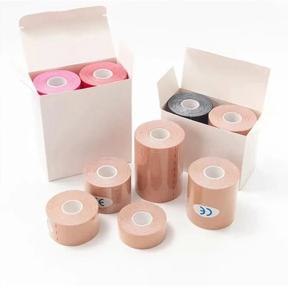 High Quality Waterproof Custom Printed Pre Cut Breathable Cotton Kinesiology Tape Black