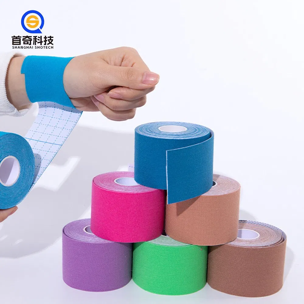Custom Logo Print Waterproof Strong Adhesive Sports Athletic Tape Elastic Kinesiology Tape