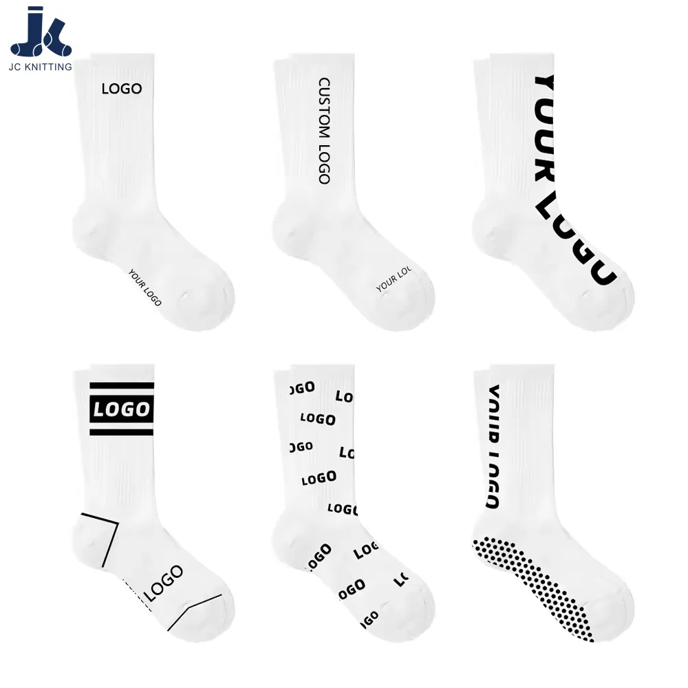 High Quality Factory Direct Free Sample Pilates Yoga Sokken Socken Calcetines Athletic Ankle 100% Cotton Grip Sports Custom Logo Crew Socks for Women Men
