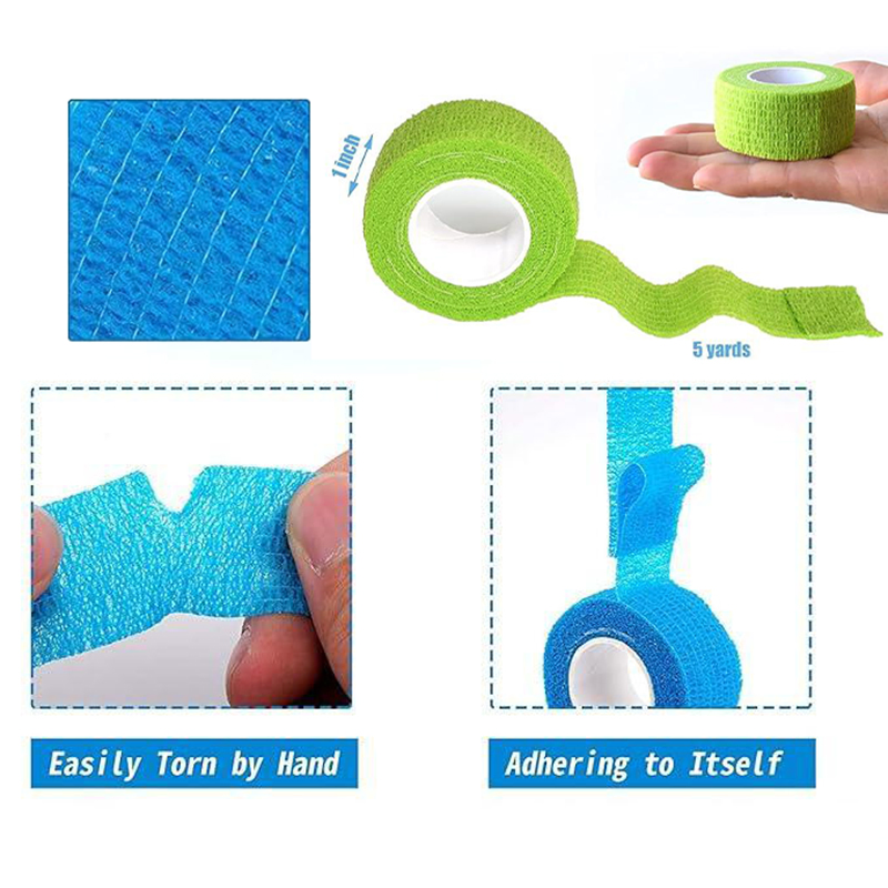 in Stock 2.5cm*4.5m Non-Woven Cohesive Finger Tape High Elastic Cohesive Bandage for Fingers