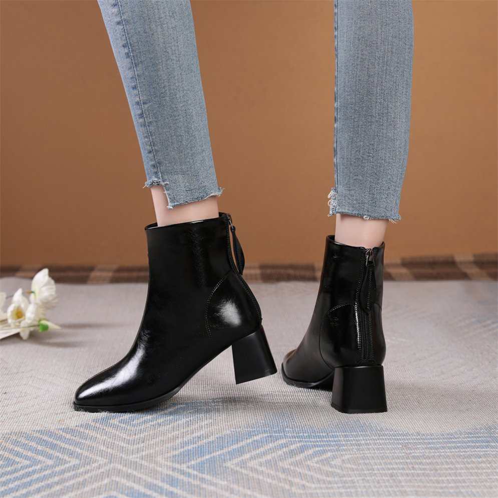 Female Women's Female Block Heel Warm Short Ankle Booties Shoe Lady Boots