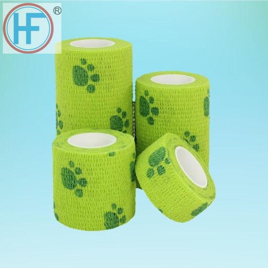 Colored Nonwoven Fabric Flexible Self Adhesive Cohesive Bandage Medical Elastic Pet Vet Wrap Bandage