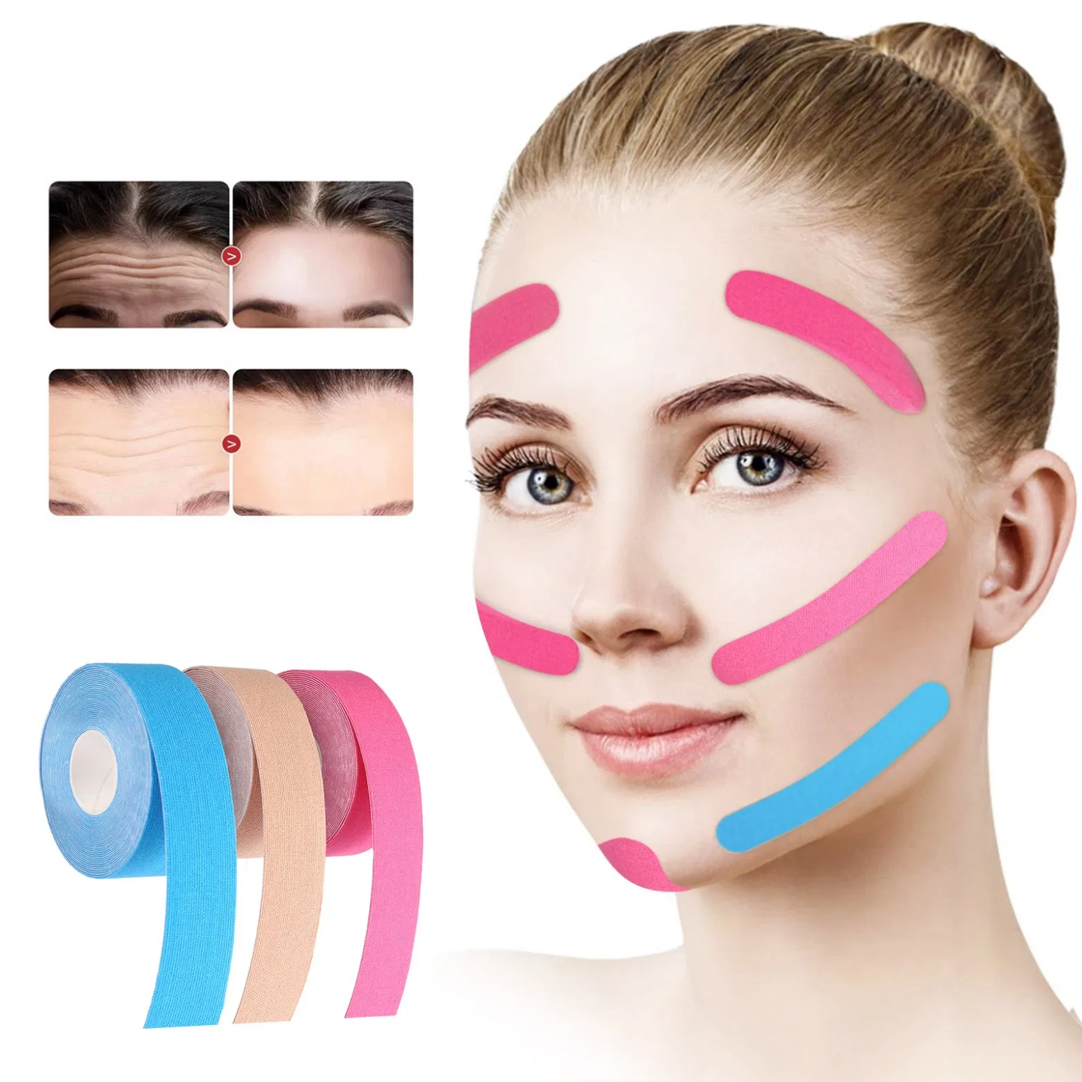 Colored Waterproof Pre Cut Cotton Kinesiology Face Tape