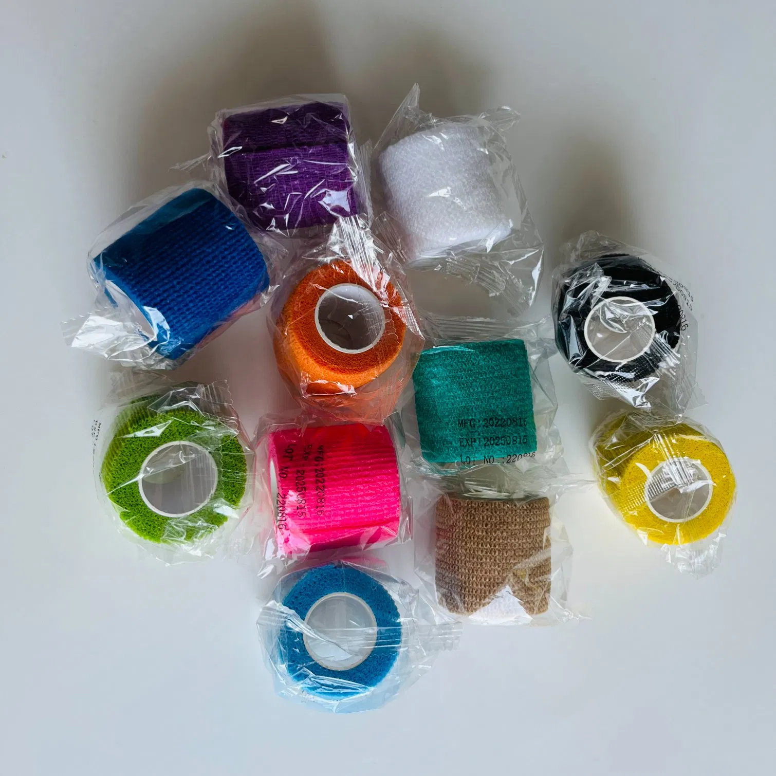 Bulk Wholesale Medical Supply Non Woven Cotton Easy Tear Self Adhesive Vet Wrap Adhesive Elastic Cohesive Bandage with CE ISO