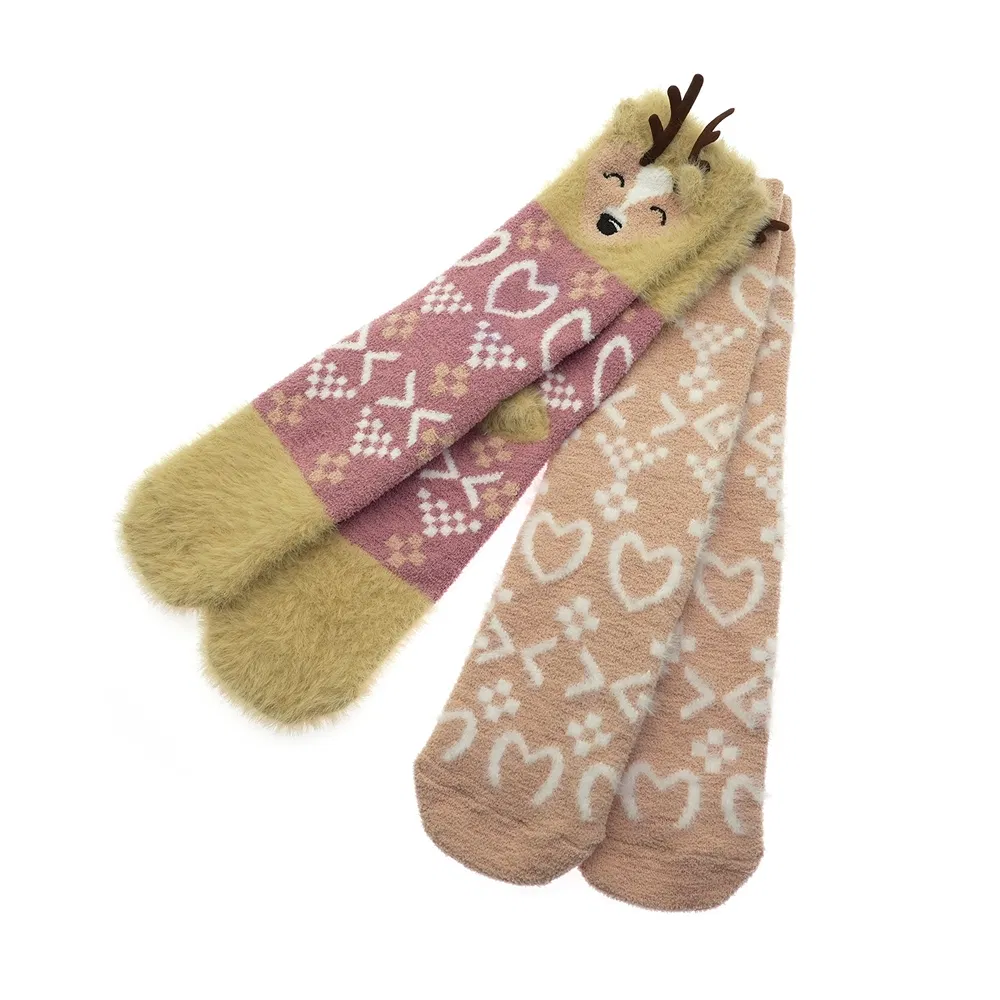 Excellent Value 2PP Double Layer and Snowflake Cosy Kids Short Ankle Sock