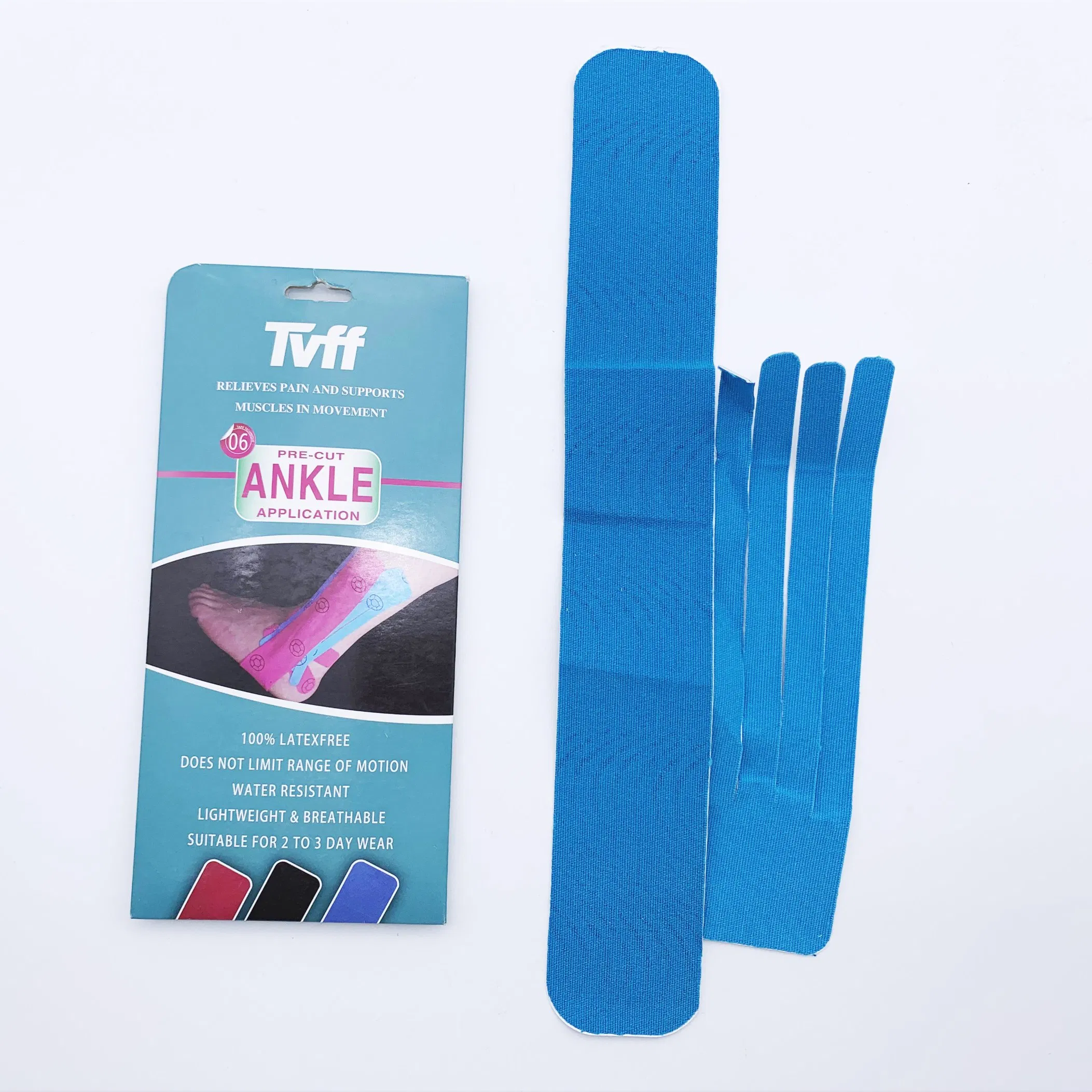 New Product OEM Elastic Athletic Pre-Cut Kinesiology Tape for Ankle