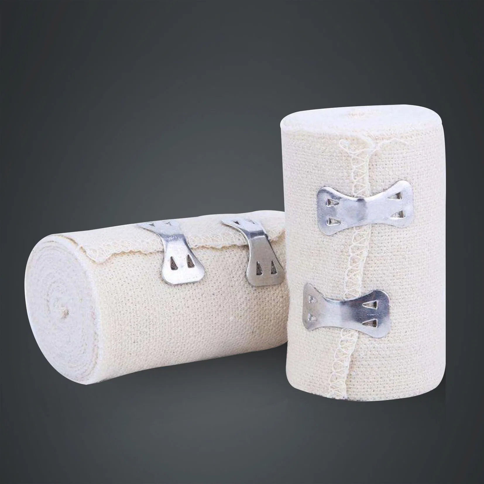 Medical Supplies Polyester Non-Self-Adhesive Skin Color High Elastic Bandage (+Extra Clips)