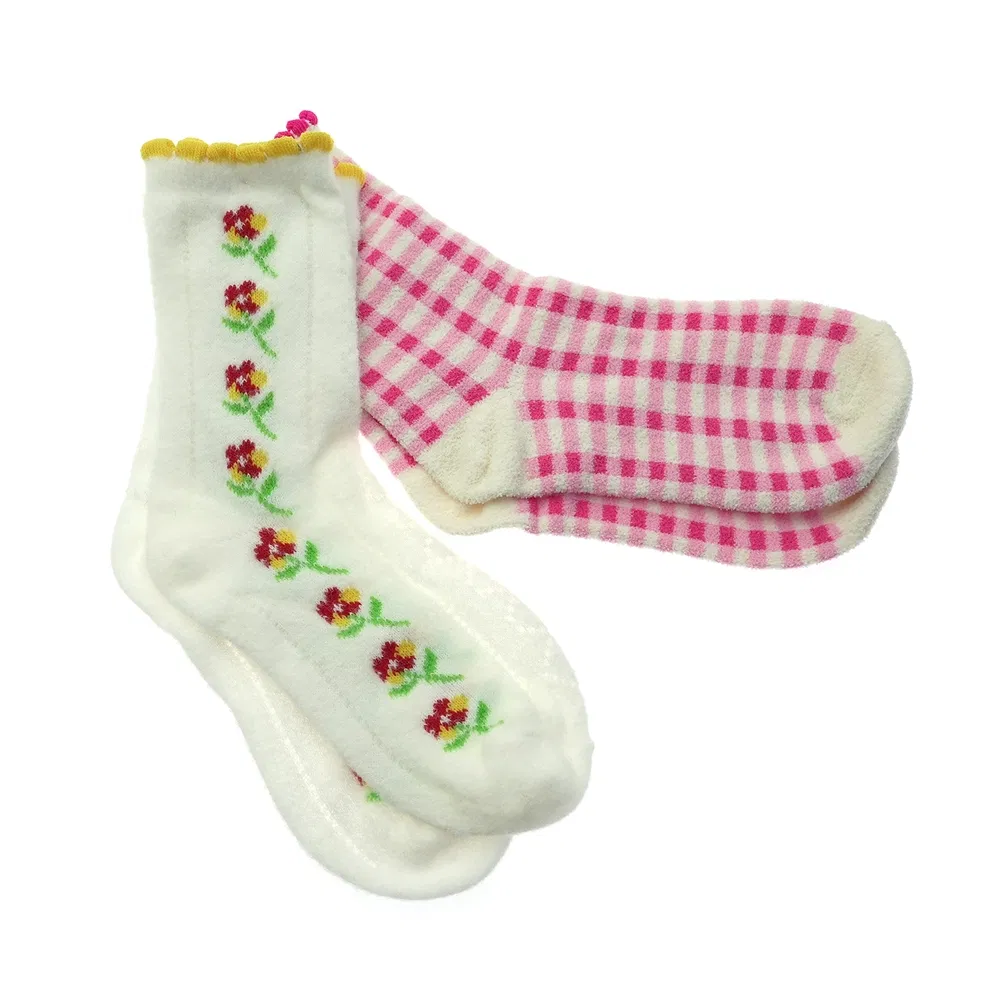 Fashionable Novelty 2PP Reindeer Heart Cosy Ankle Crew Short Soft Sock