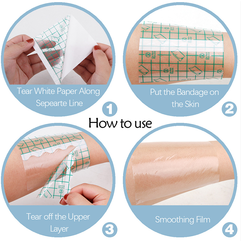 PU Film Tape Sticker Medical Waterproof Transparent Bandage Film Showering Swimming Tattoo Breathable Stretch Adhesive Bandage