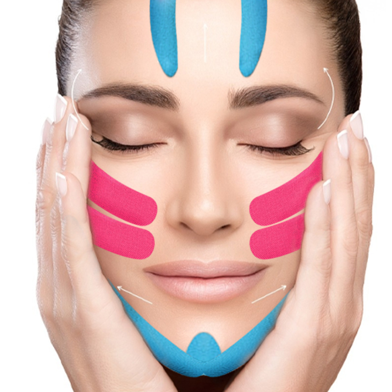 Colored Waterproof Pre Cut Cotton Kinesiology Face Tape