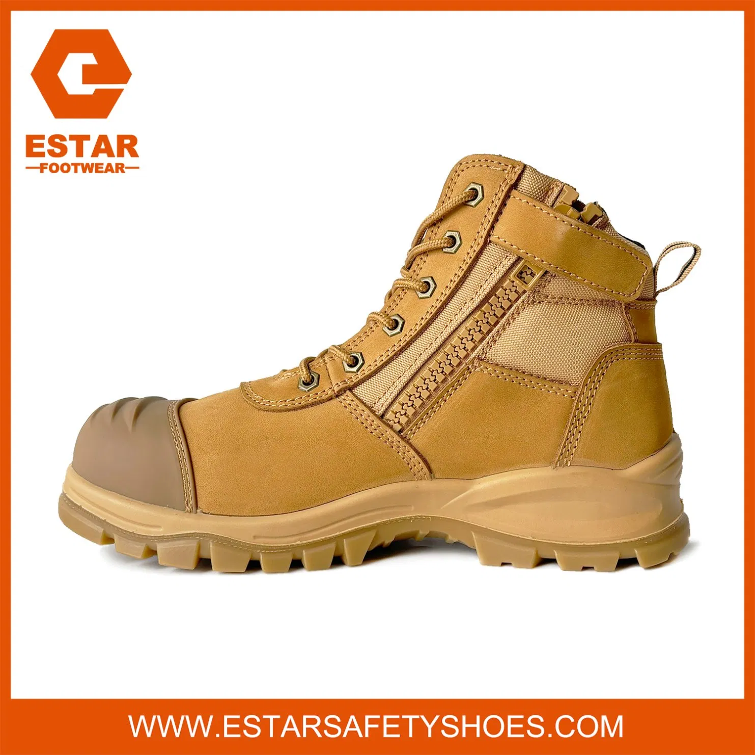 Wide Fitting Safety Shoes Heavy Duty Zip Sided Ankle Safety Boots