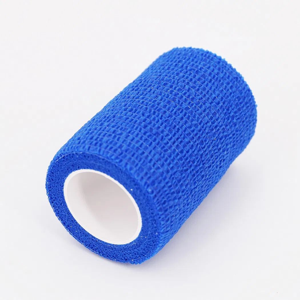 Medical Sports Blue/Red/Green/Yellow/Color Pattern Printed 100% Cotton Latex Free Nonwoven Spandex Elastic Adhesive Bandage with CE/ISO