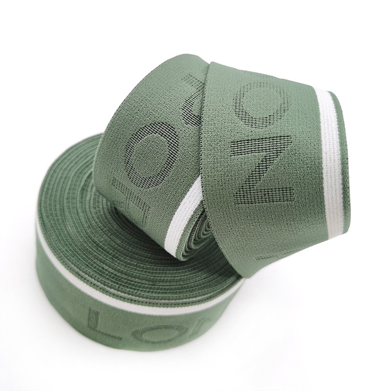 Breathable Custom High Quality Embossed Logo Nylon Latex Elastic Tape for Sports Bra