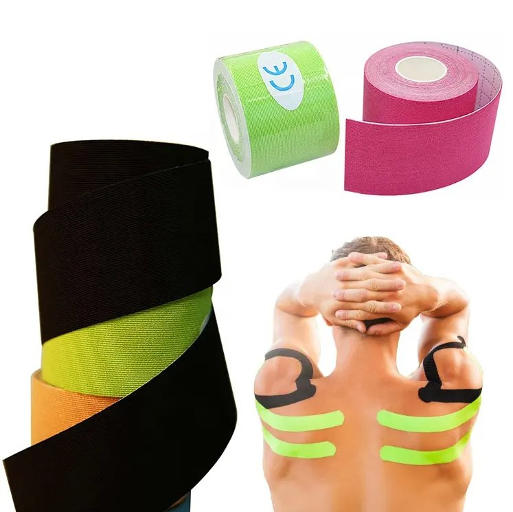 Custom Printed Waterproof Adhesive Elastic Athletic Kinesiology Sports Tape for Therapy Muscle