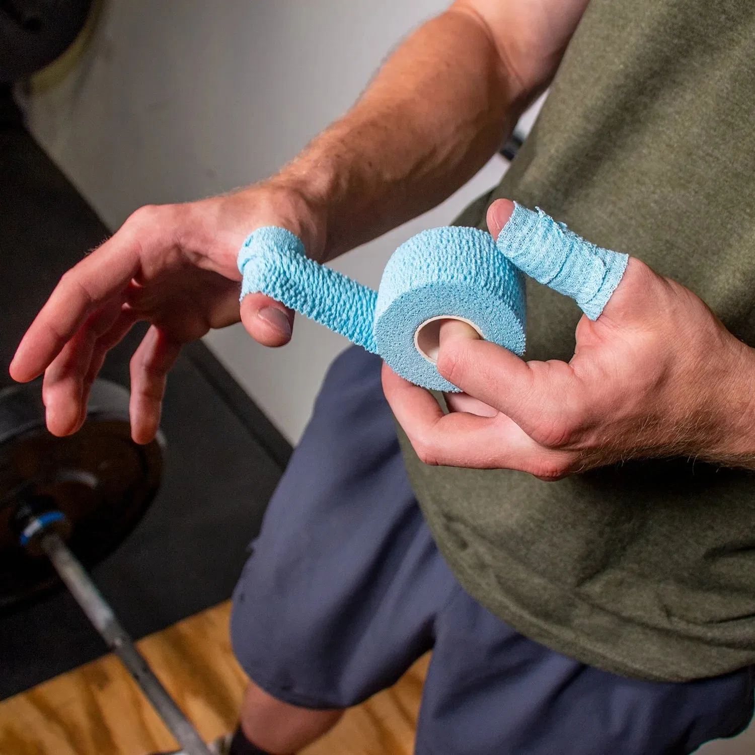 Wholesale Custom Cotton Sport Athletic Tape Light Elastic Adhesive Bandage Weightlifting Thumb Tape for Bjj Crossfits Climbing