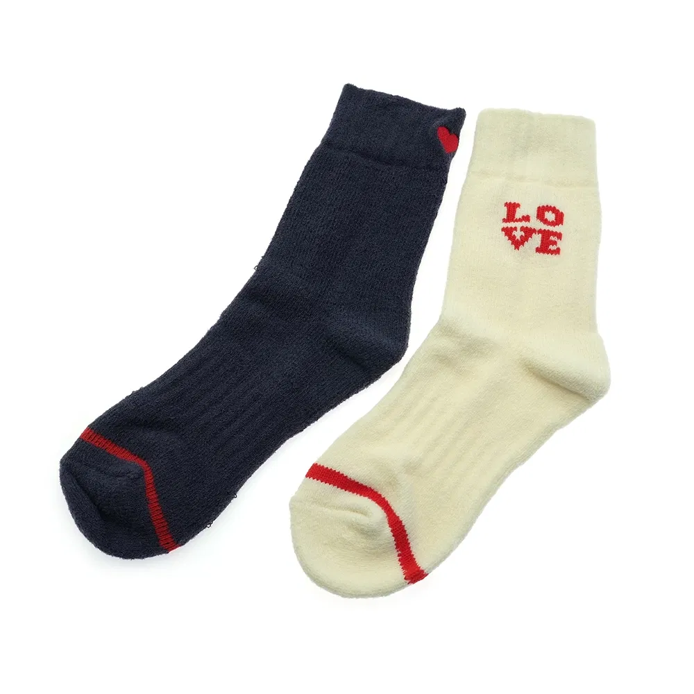 Fashionable Novelty 2PP Reindeer Heart Cosy Ankle Crew Short Soft Sock