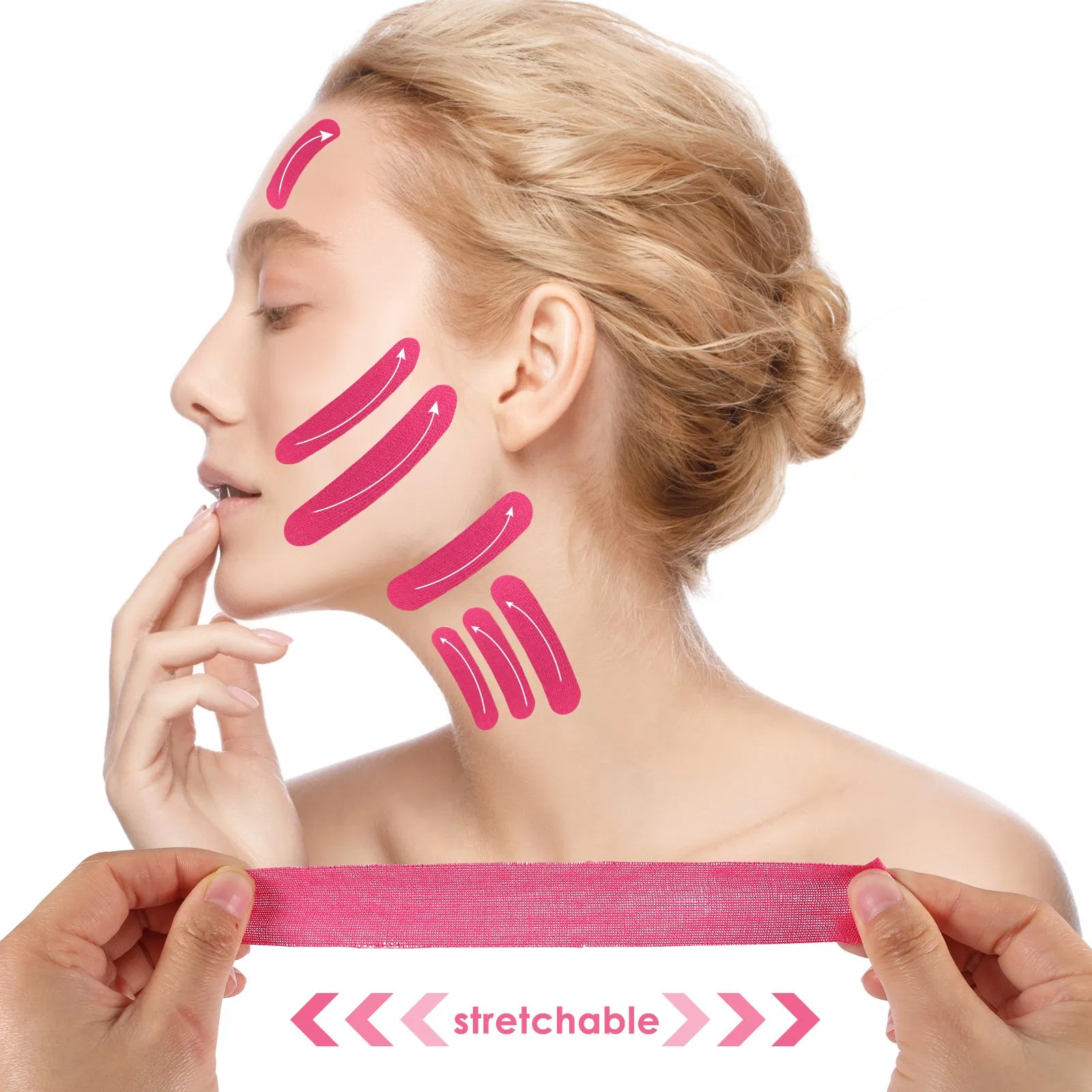 2.5cm Width Kinesio Tape for V Face Cotton Facial Tape Kinesiology Tape for Face