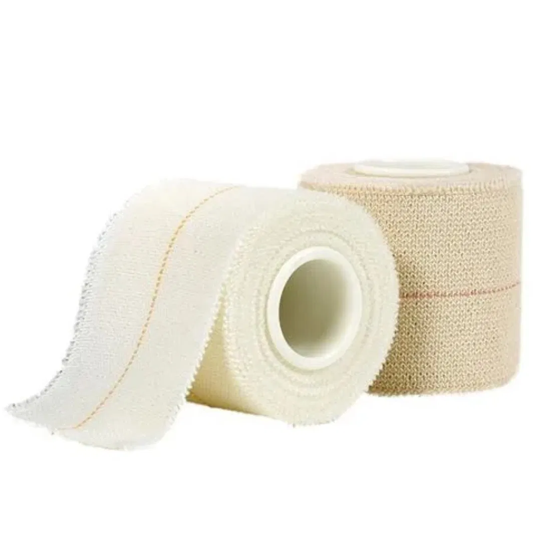 Cotton Elastic Adhesive Bandage Eab White Color with Red Line Size 2"/3"/4"X 5 Yards 1 Roll/Polybag Horse Bandage Heavy Elastic Bandages