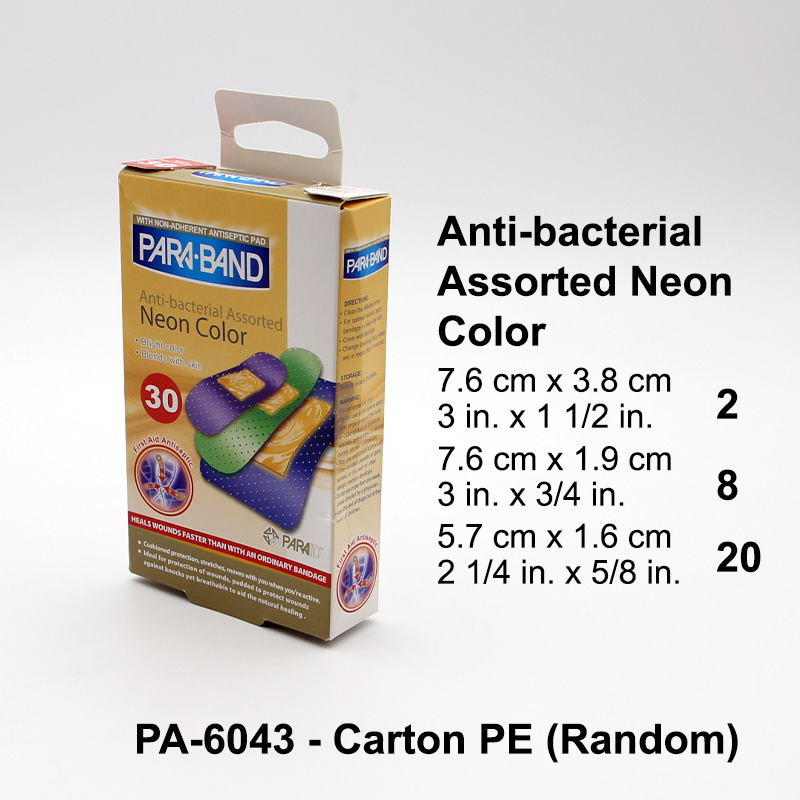 Manufacturer Custom Anti-Bacterial Sheer Assorted Neo Colors Adhesive Bandage Strips