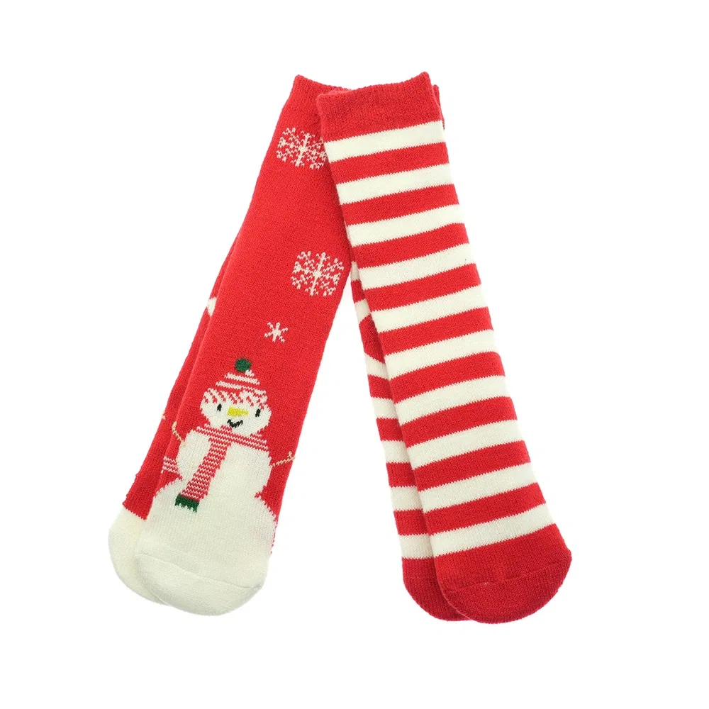 Excellent Value 2PP Double Layer and Snowflake Cosy Kids Short Ankle Sock