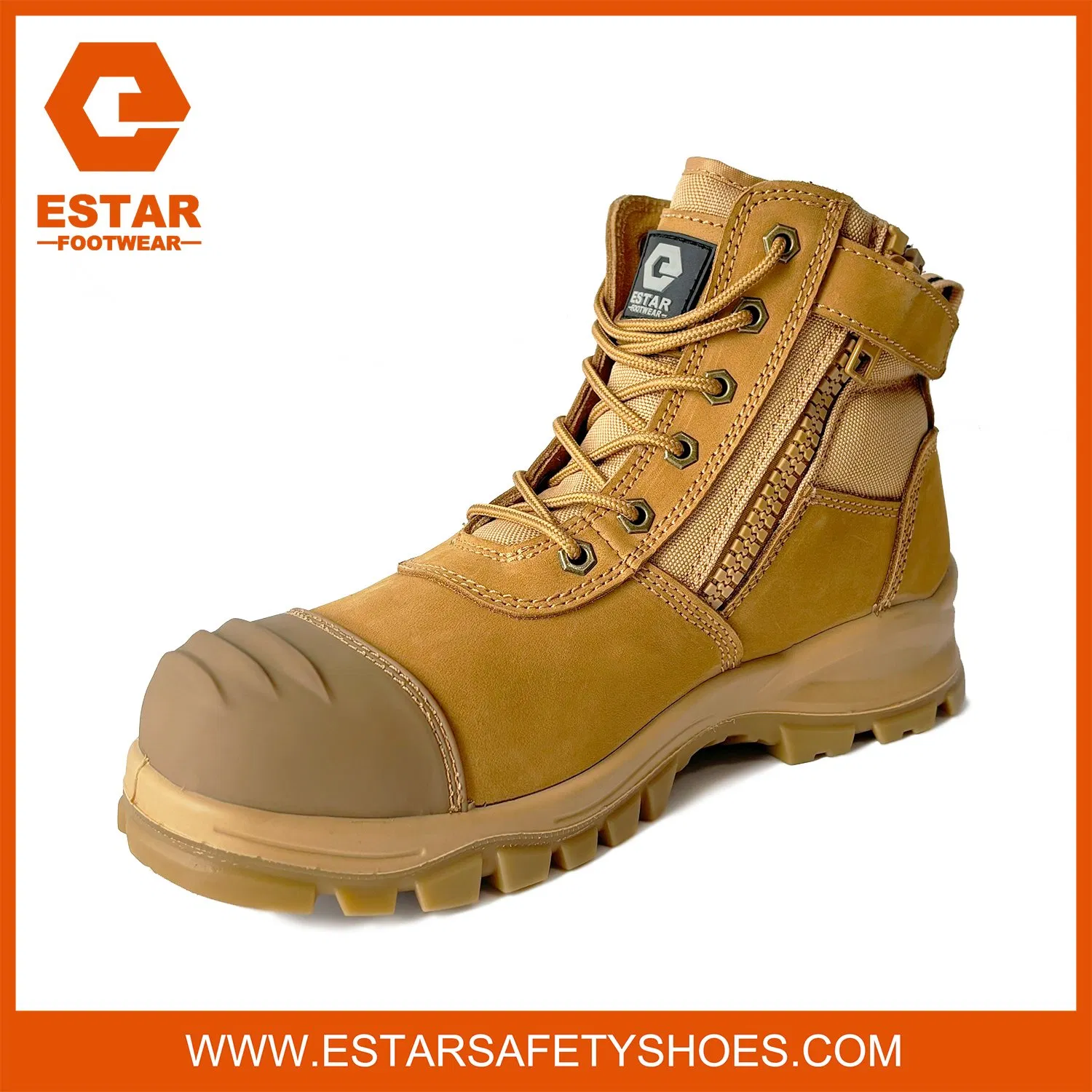 Wide Fitting Safety Shoes Heavy Duty Zip Sided Ankle Safety Boots