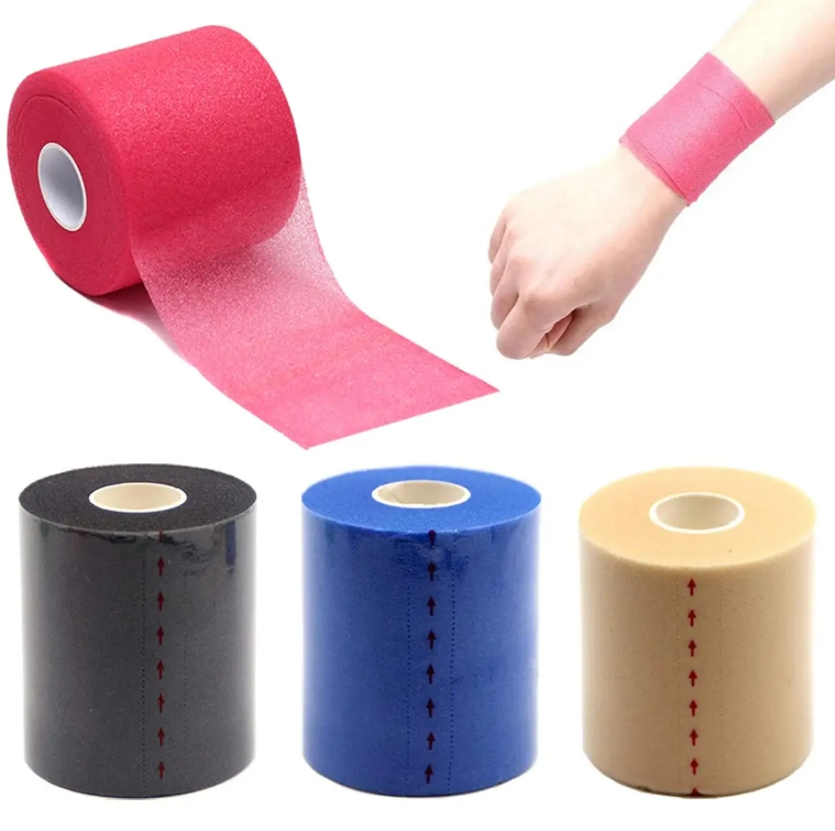 Skin-Friendly Foam Underwrap for Sports Tape Pre-Wrap Muscle Support and Basketball Protection