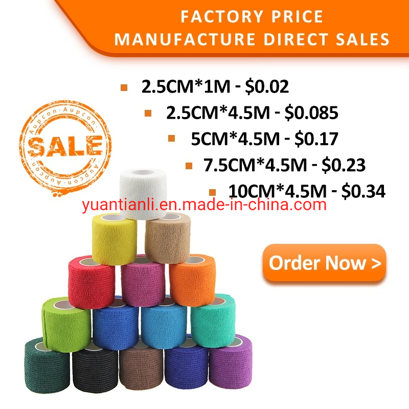 Medical Adhesive Price Roll Knee Fabric Cotton Waterproof Elastic Cohesive Bandage