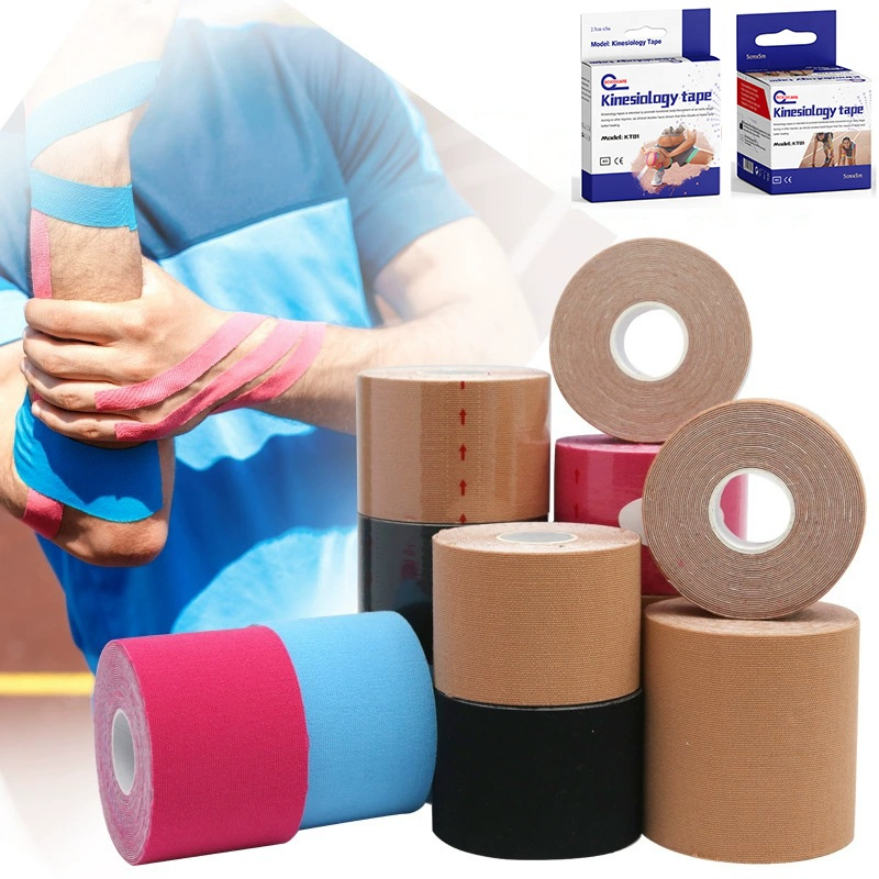 Professional Waterproof Kinesiology Sports Tape Athletic Kinesiology Tape for Knee, Shoulder &amp; Ankle Support CE Certified