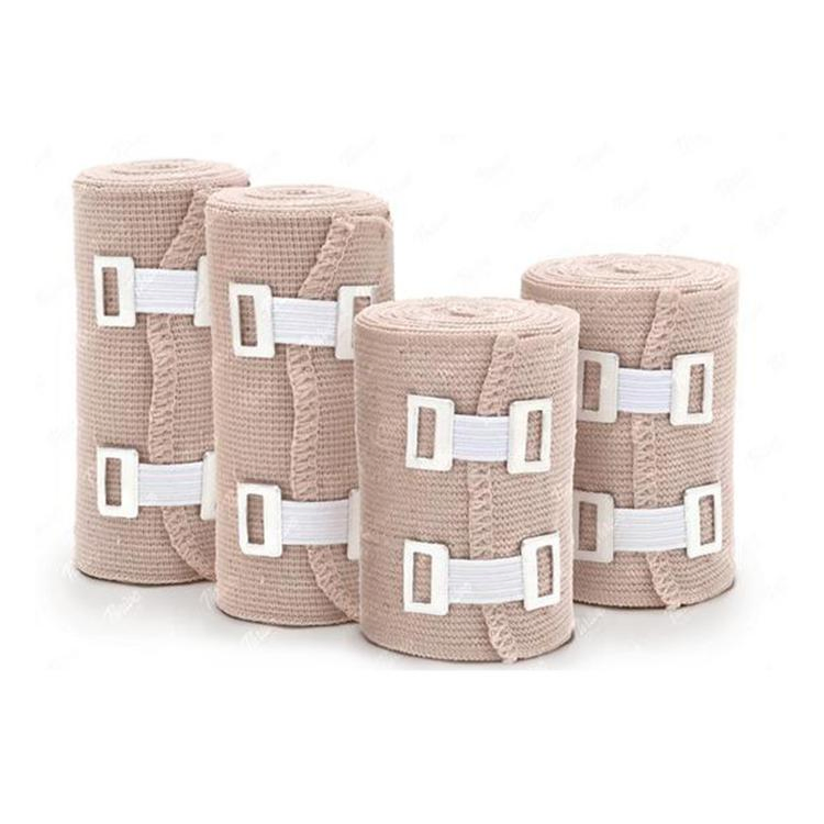 Medical Disposable Skin Color High Elastic Cotton Compressed Crepe Cohesive Adhesive Bandage