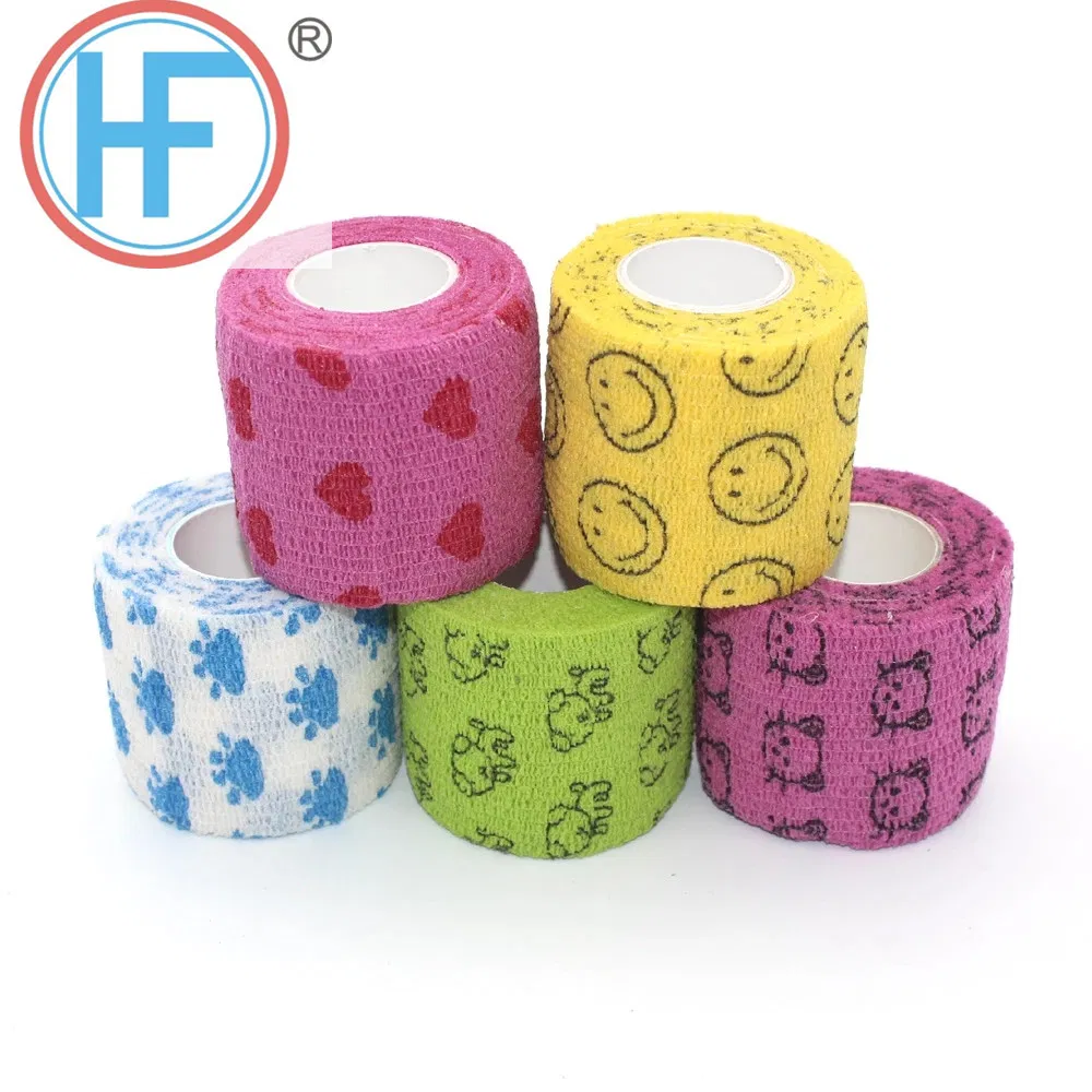 Colored Nonwoven Fabric Flexible Self Adhesive Cohesive Bandage Medical Elastic Pet Vet Wrap Bandage