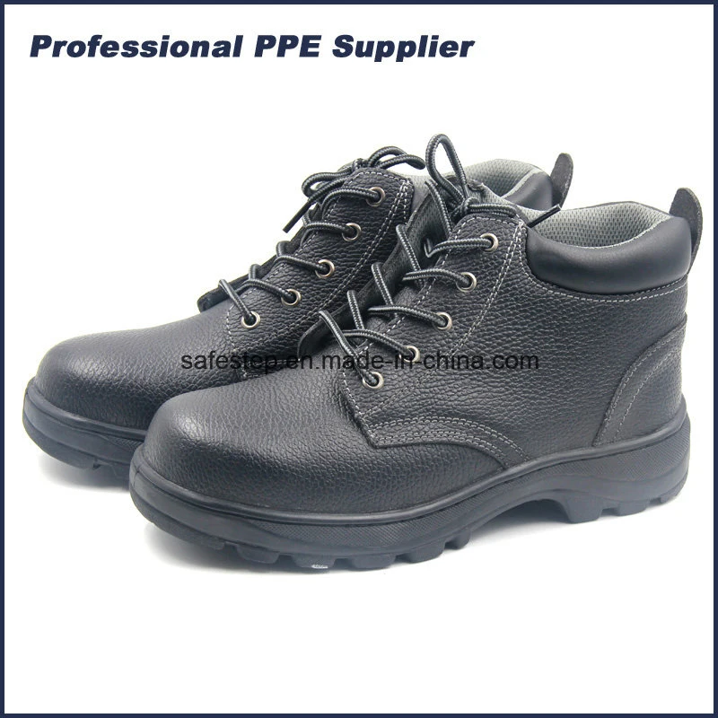 Ankle Black Genuine Leather Antistatic Oil Resistant Steel Toe Cap Working Men′ S Industrial Safety Boots Manufactures for Construction