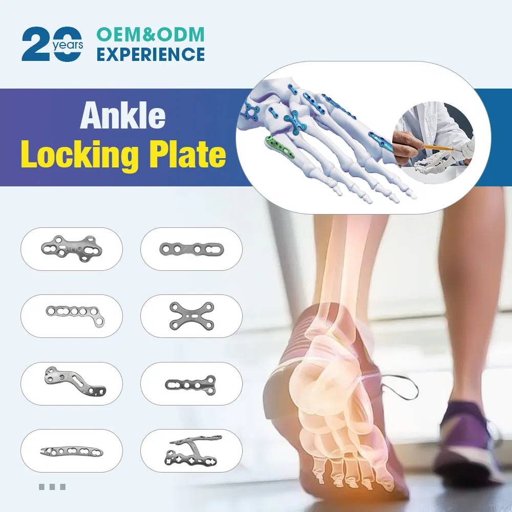 Titanium Orthopedic Implants Mini Bone Locking Plate for Foot and Ankle System